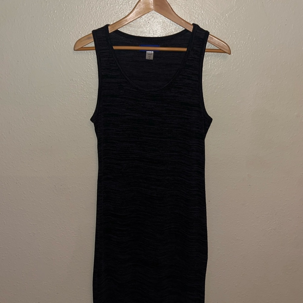 Black and Grey Soft Tee Midi Shirt Dress